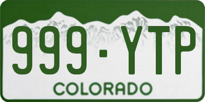 CO license plate 999YTP