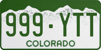CO license plate 999YTT