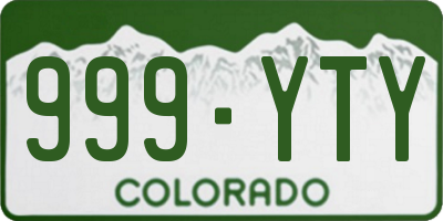 CO license plate 999YTY