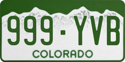 CO license plate 999YVB