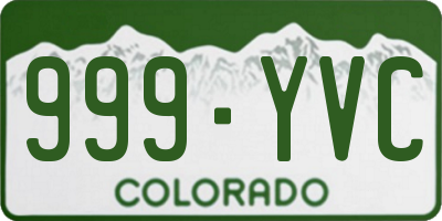 CO license plate 999YVC