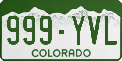 CO license plate 999YVL