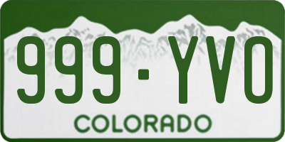 CO license plate 999YVO