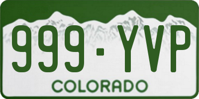 CO license plate 999YVP