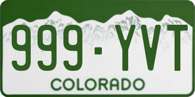 CO license plate 999YVT