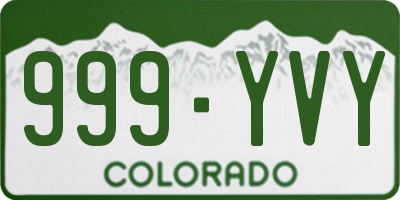 CO license plate 999YVY