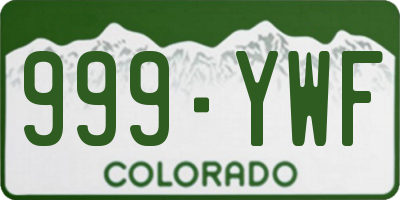 CO license plate 999YWF