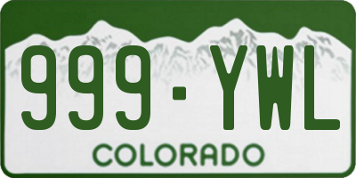 CO license plate 999YWL
