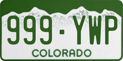 CO license plate 999YWP