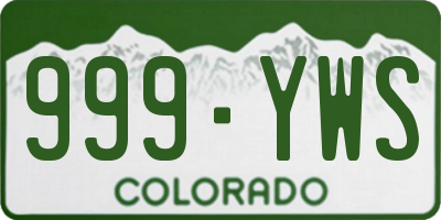 CO license plate 999YWS