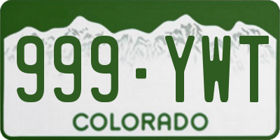 CO license plate 999YWT