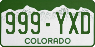 CO license plate 999YXD
