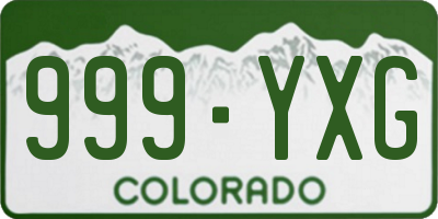 CO license plate 999YXG