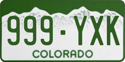 CO license plate 999YXK