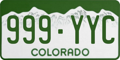 CO license plate 999YYC