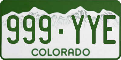 CO license plate 999YYE