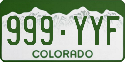 CO license plate 999YYF
