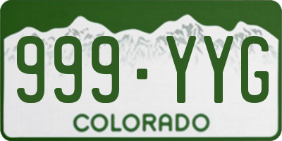CO license plate 999YYG