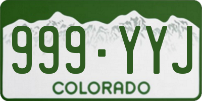 CO license plate 999YYJ