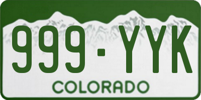 CO license plate 999YYK