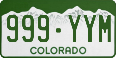CO license plate 999YYM