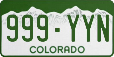 CO license plate 999YYN