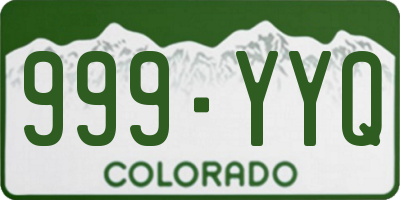 CO license plate 999YYQ