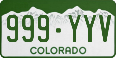 CO license plate 999YYV