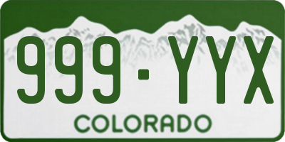 CO license plate 999YYX