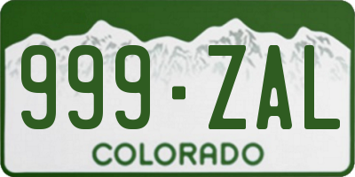 CO license plate 999ZAL