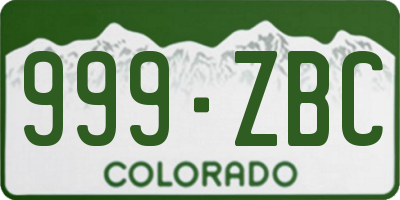 CO license plate 999ZBC
