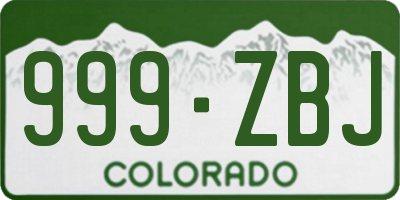 CO license plate 999ZBJ