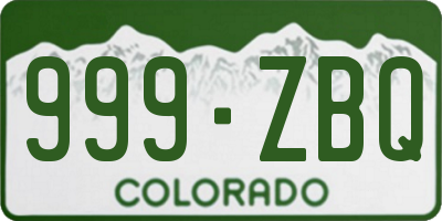 CO license plate 999ZBQ