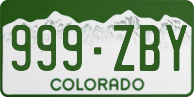 CO license plate 999ZBY