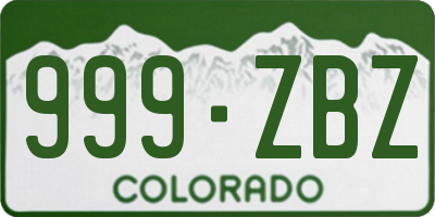 CO license plate 999ZBZ