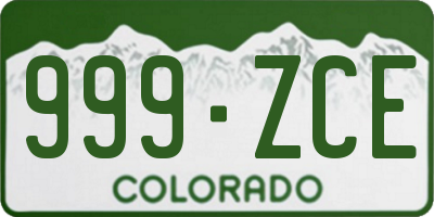 CO license plate 999ZCE