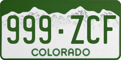 CO license plate 999ZCF