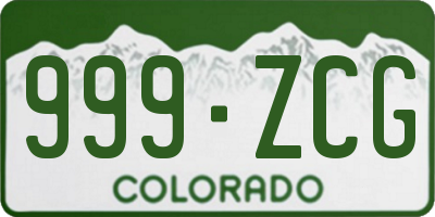 CO license plate 999ZCG
