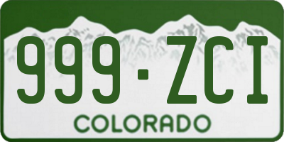 CO license plate 999ZCI