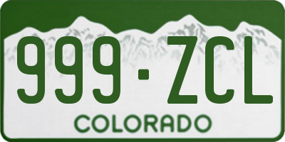 CO license plate 999ZCL
