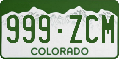 CO license plate 999ZCM