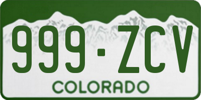 CO license plate 999ZCV