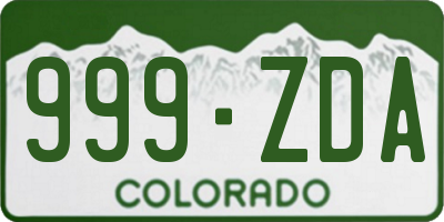 CO license plate 999ZDA
