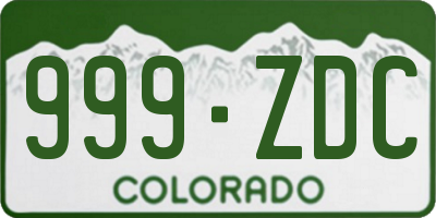 CO license plate 999ZDC