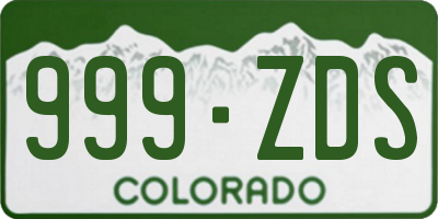 CO license plate 999ZDS