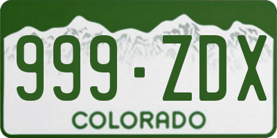 CO license plate 999ZDX