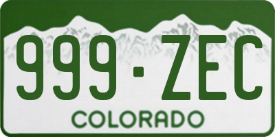 CO license plate 999ZEC