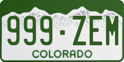 CO license plate 999ZEM