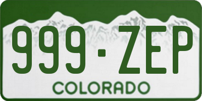 CO license plate 999ZEP