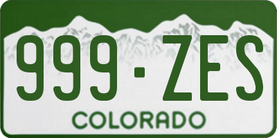CO license plate 999ZES